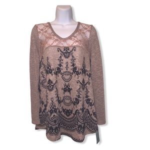 NEW! Women's Small Plum Lace Paisley Tunic